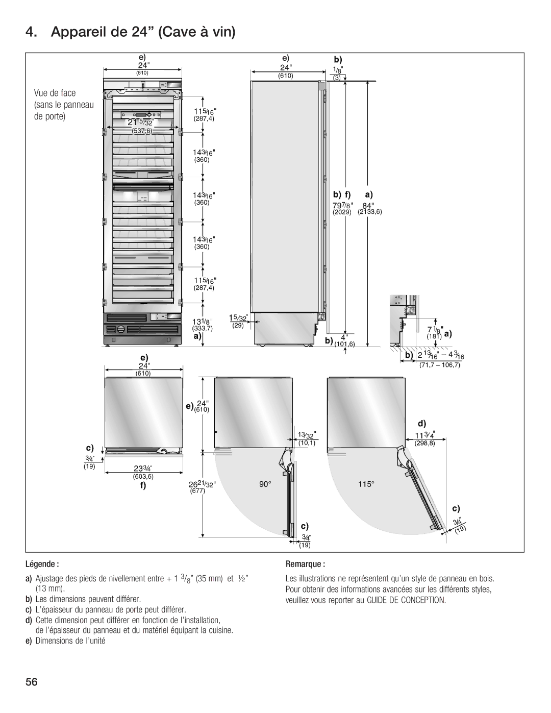 Bosch Appliances B24IW50NSP manual Légende 