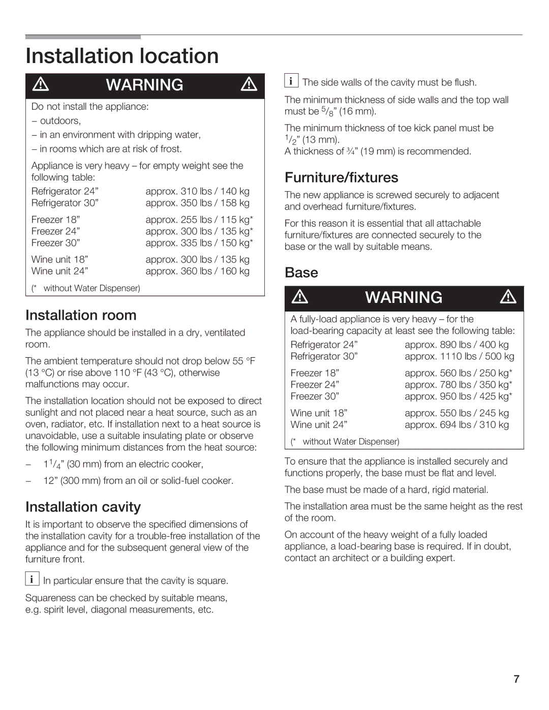 Bosch Appliances B24IW50NSP manual 