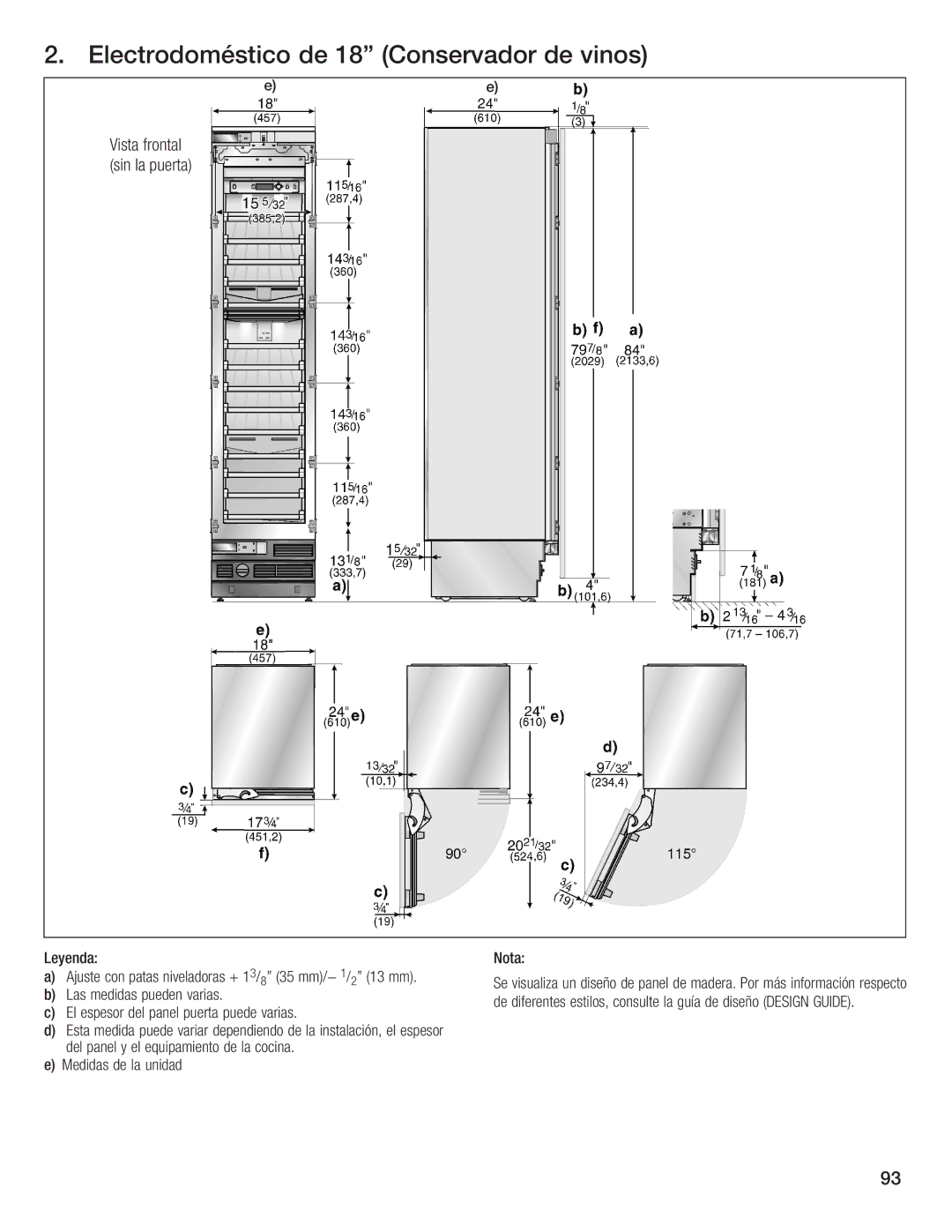 Bosch Appliances B24IW50NSP manual Leyenda 