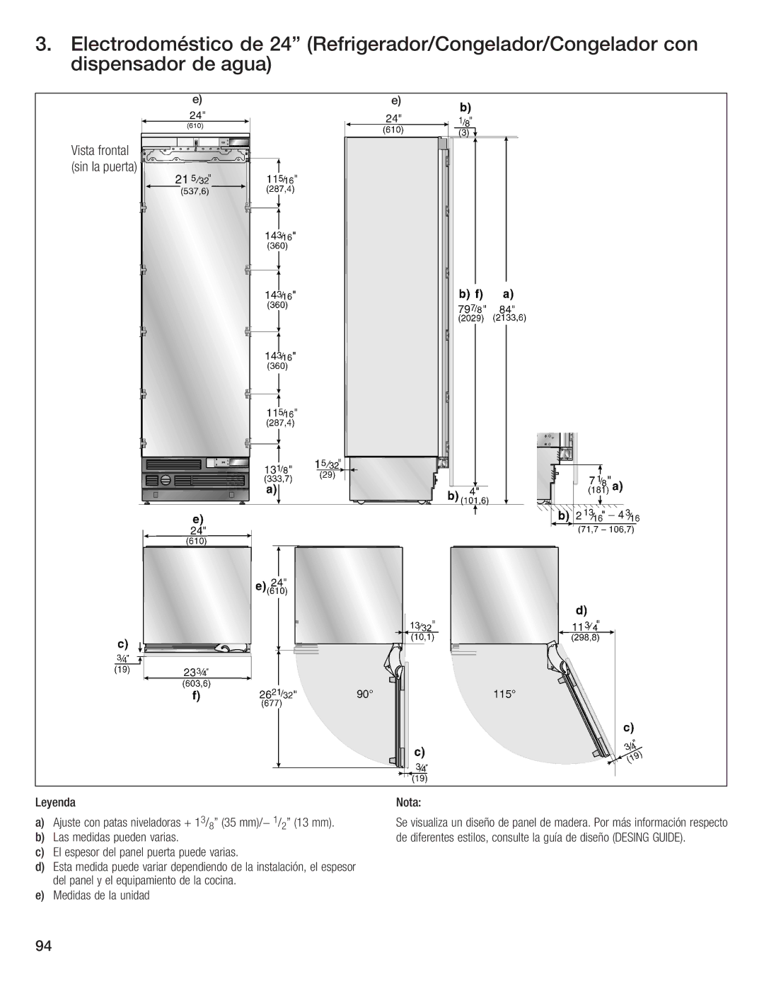 Bosch Appliances B24IW50NSP manual Leyenda 