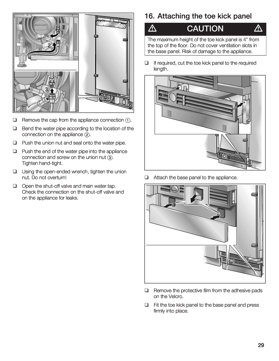 Bosch Appliances B24IW50NSP manual 1 2 3, q q q q 