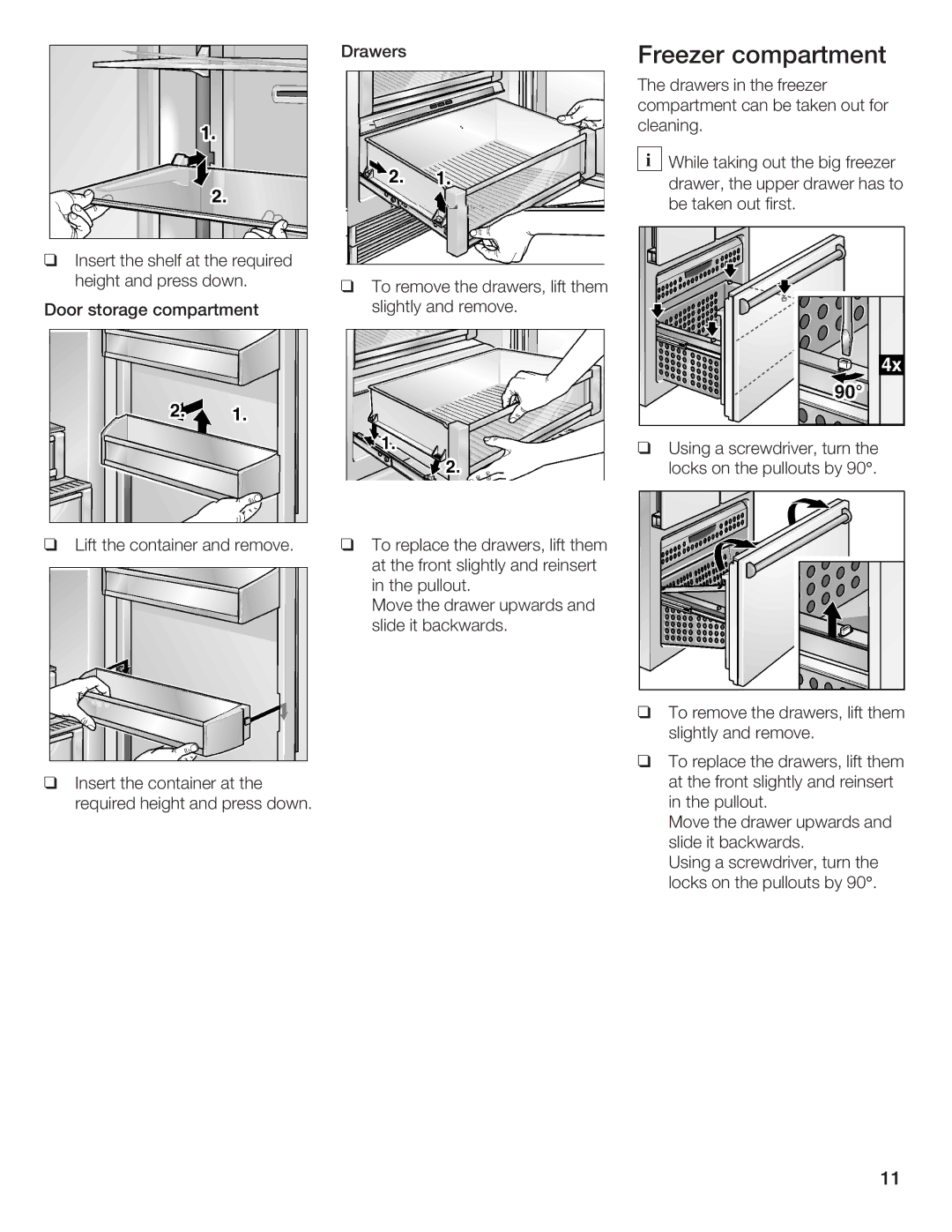 Bosch Appliances B36IB manual Freezer Compartment 