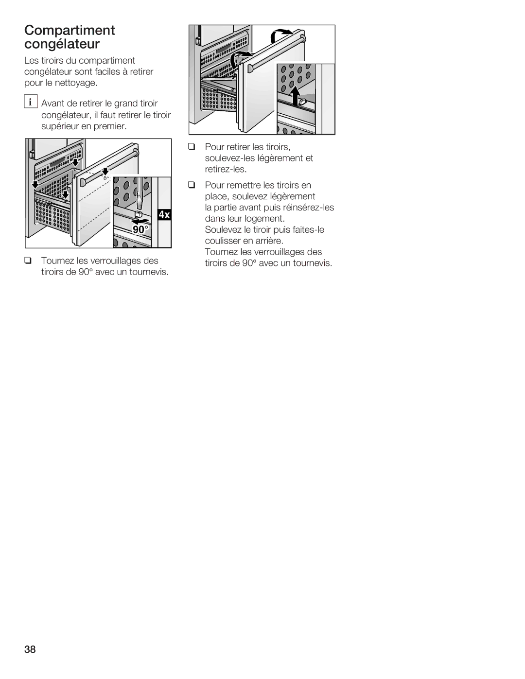 Bosch Appliances B36IB manual Compartiment congélateur 