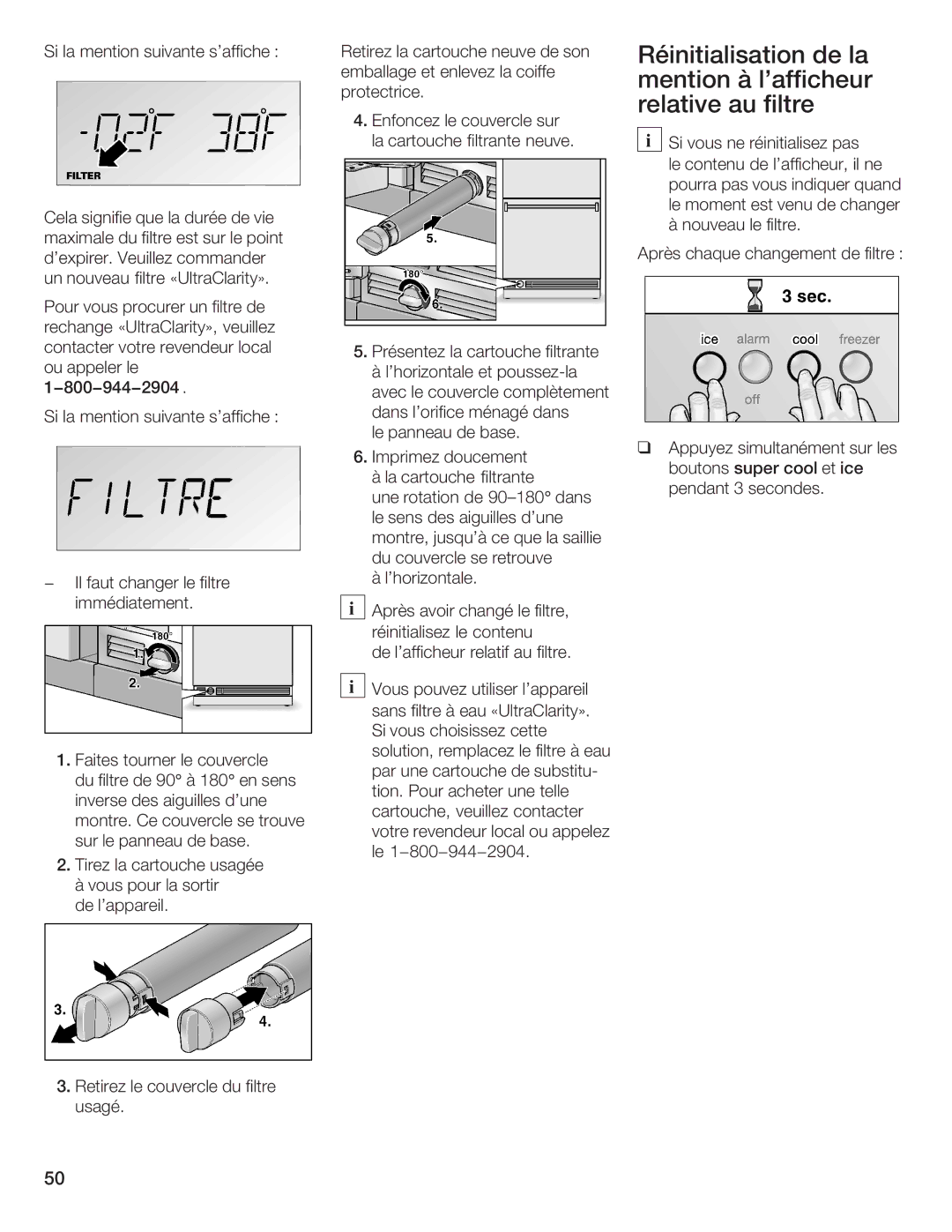 Bosch Appliances B36IB manual Mention Lafficheur, Relative Filtre 