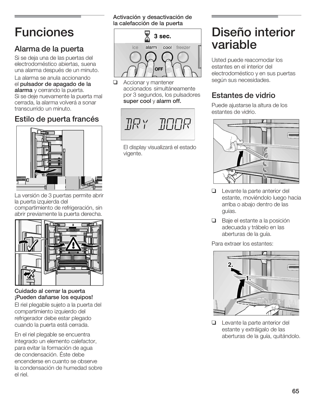 Bosch Appliances B36IB manual Funciones Diseño Interior, Variable 