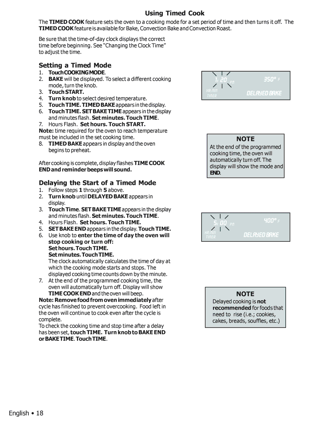 Bosch Appliances BOSCH GAS FREE-STANDING CONVECTION RANGE manual Using Timed Cook, Setting a Timed Mode 