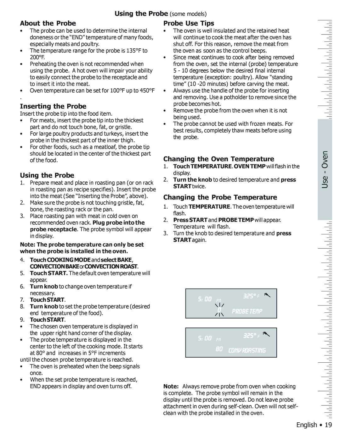 Bosch Appliances BOSCH GAS FREE-STANDING CONVECTION RANGE Using the Probe some models, About the Probe Probe Use Tips 