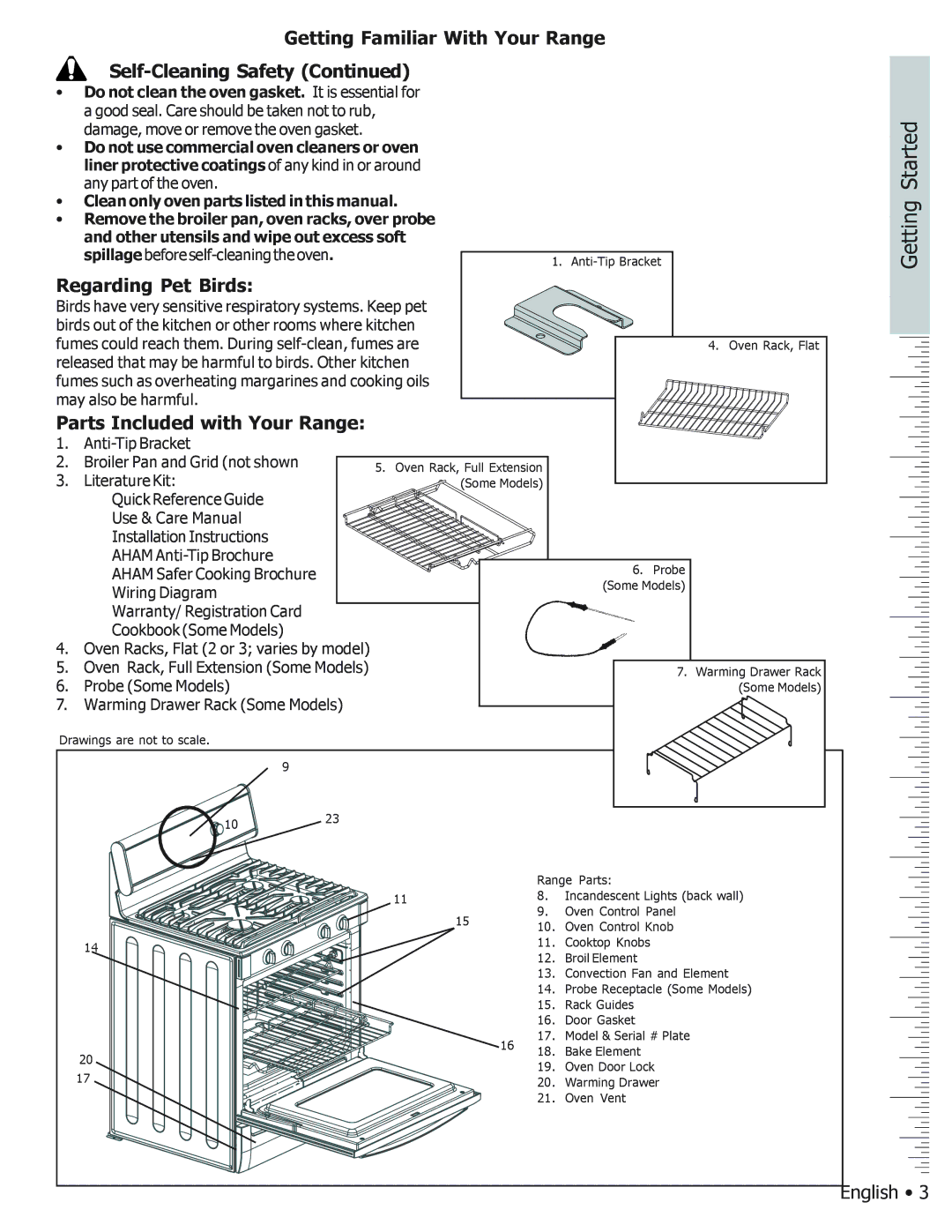 Bosch Appliances BOSCH GAS FREE-STANDING CONVECTION RANGE manual Getting Familiar With Your Range Self-Cleaning Safety 