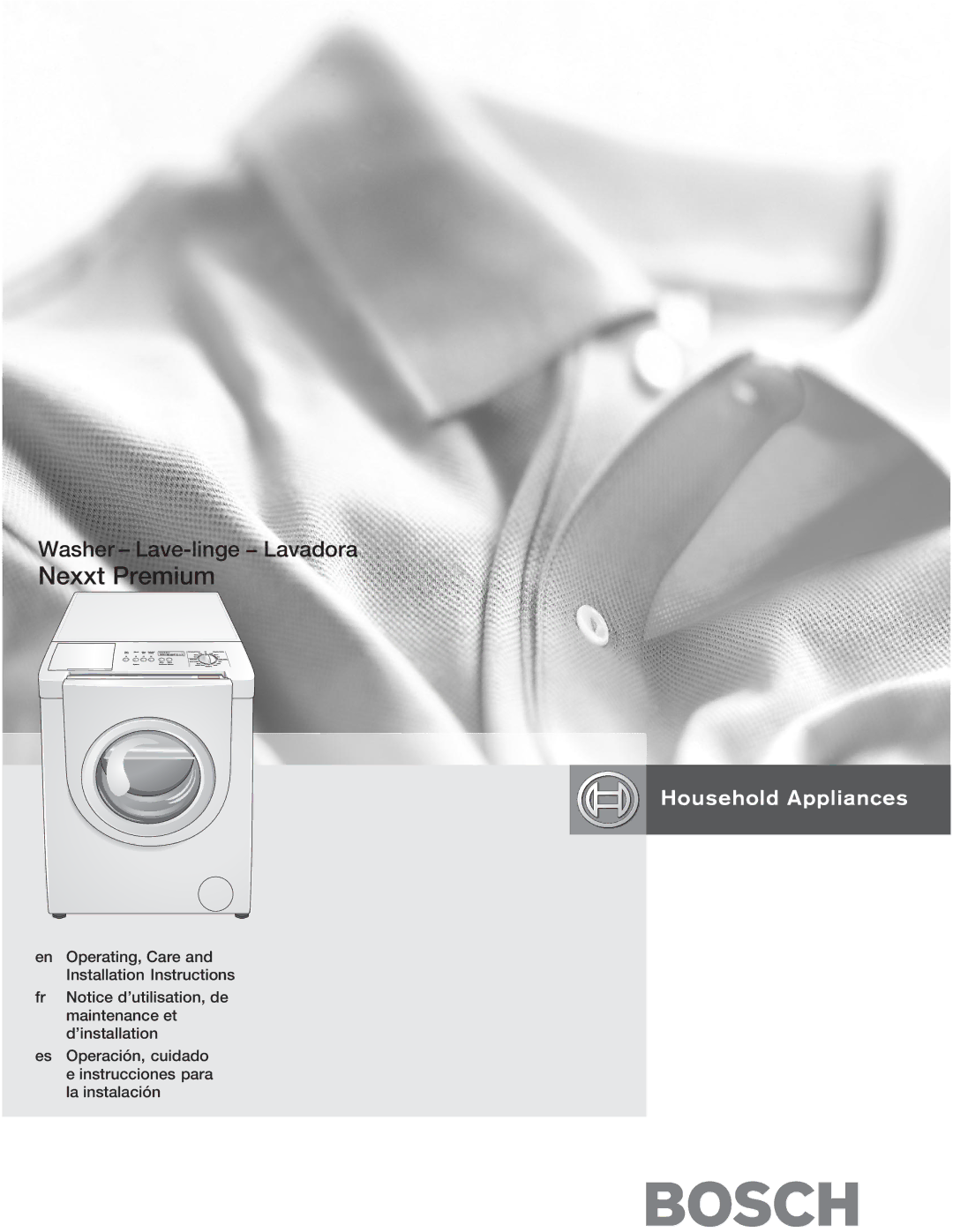 Bosch Appliances BOSCH Washer manual Oc c 