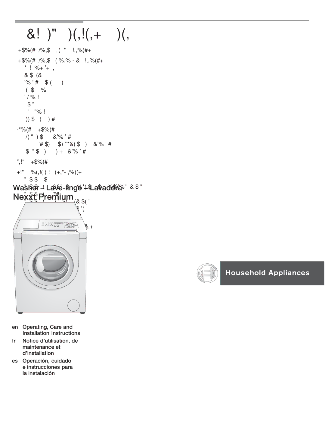 Bosch Appliances BOSCH Washer manual Table of Contents 