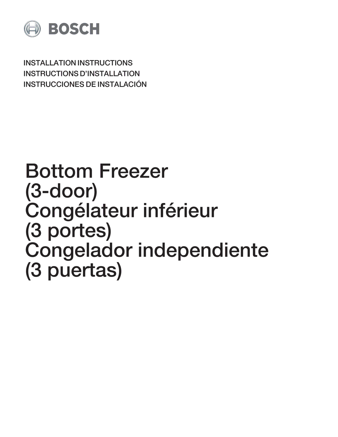 Bosch Appliances Bottom Freezer I manual 