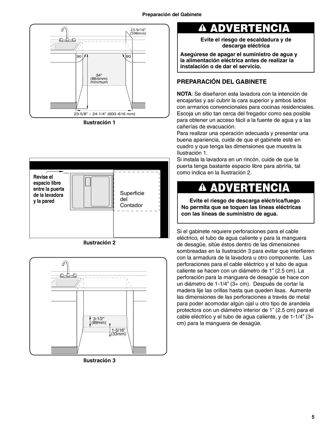 Bosch Appliances BSH Dishwasher important safety instructions Advertencia, Ilustración 