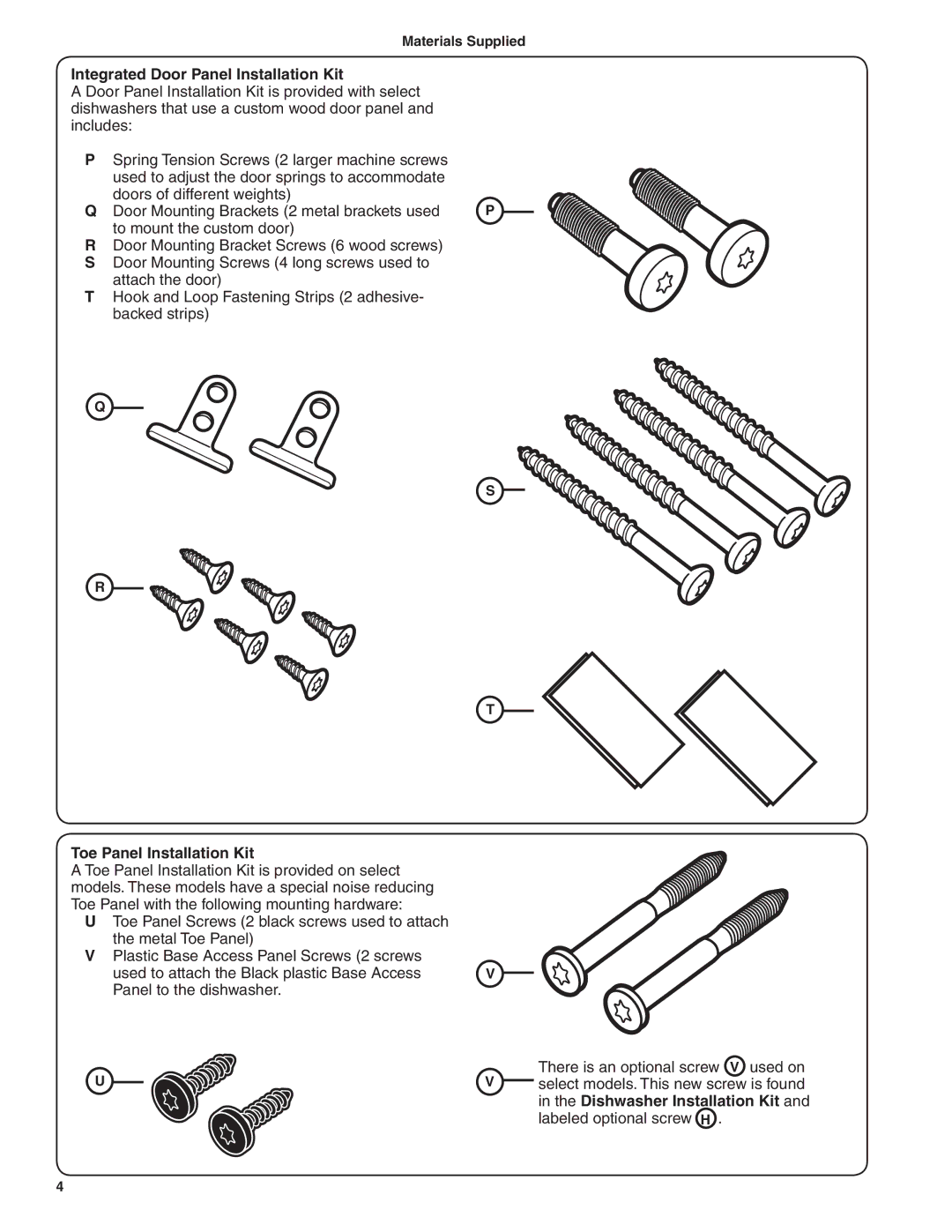 Bosch Appliances BSH Dishwasher Integrated Door Panel Installation Kit, Toe Panel Installation Kit 