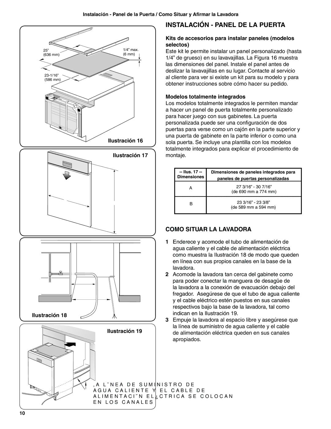 Bosch Appliances BSH Dishwasher Instalación Panel DE LA Puerta, Kits de accesorios para instalar paneles modelos selectos 