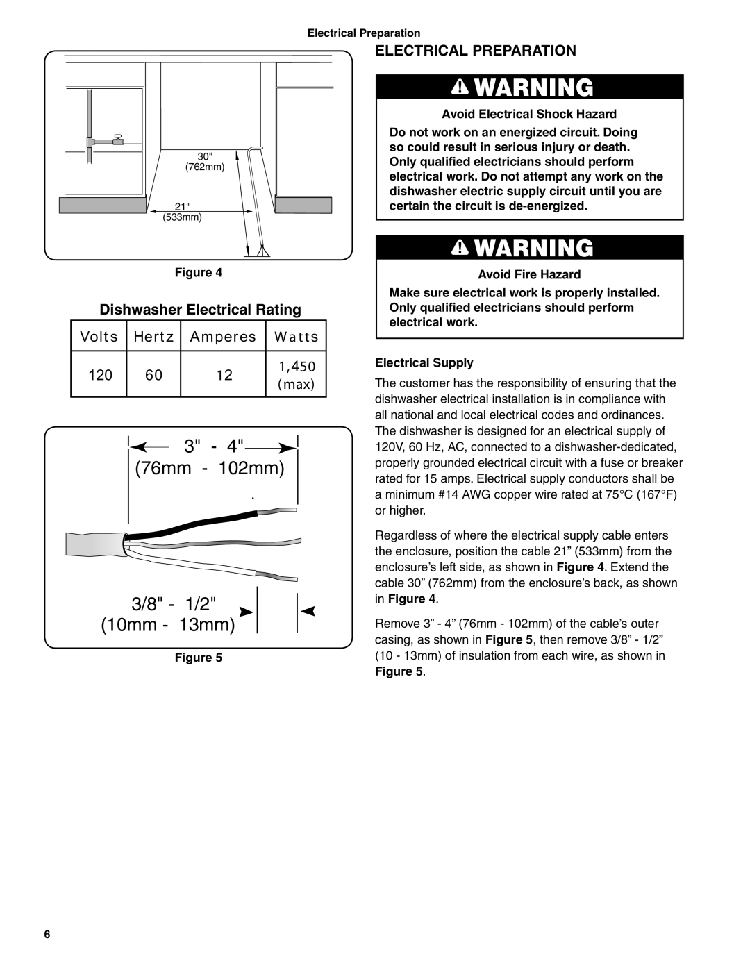 Bosch Appliances BSH Dishwasher important safety instructions Electrical Preparation, Dishwasher Electrical Rating 