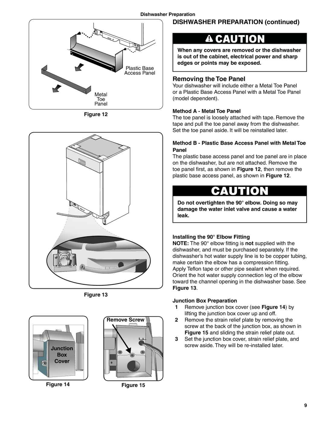 Bosch Appliances BSH Dishwasher important safety instructions Dishwasher Preparation, Removing the Toe Panel 