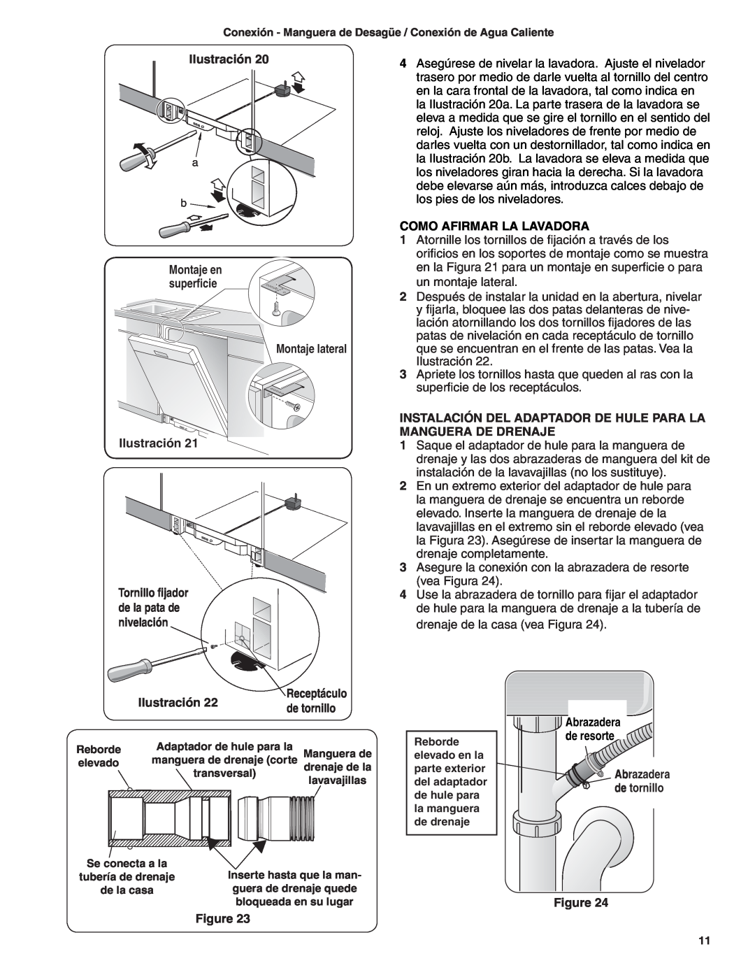 Bosch Appliances BSH Dishwasher Montaje lateral Ilustración, Como Afirmar La Lavadora, Receptáculo, de tornillo 