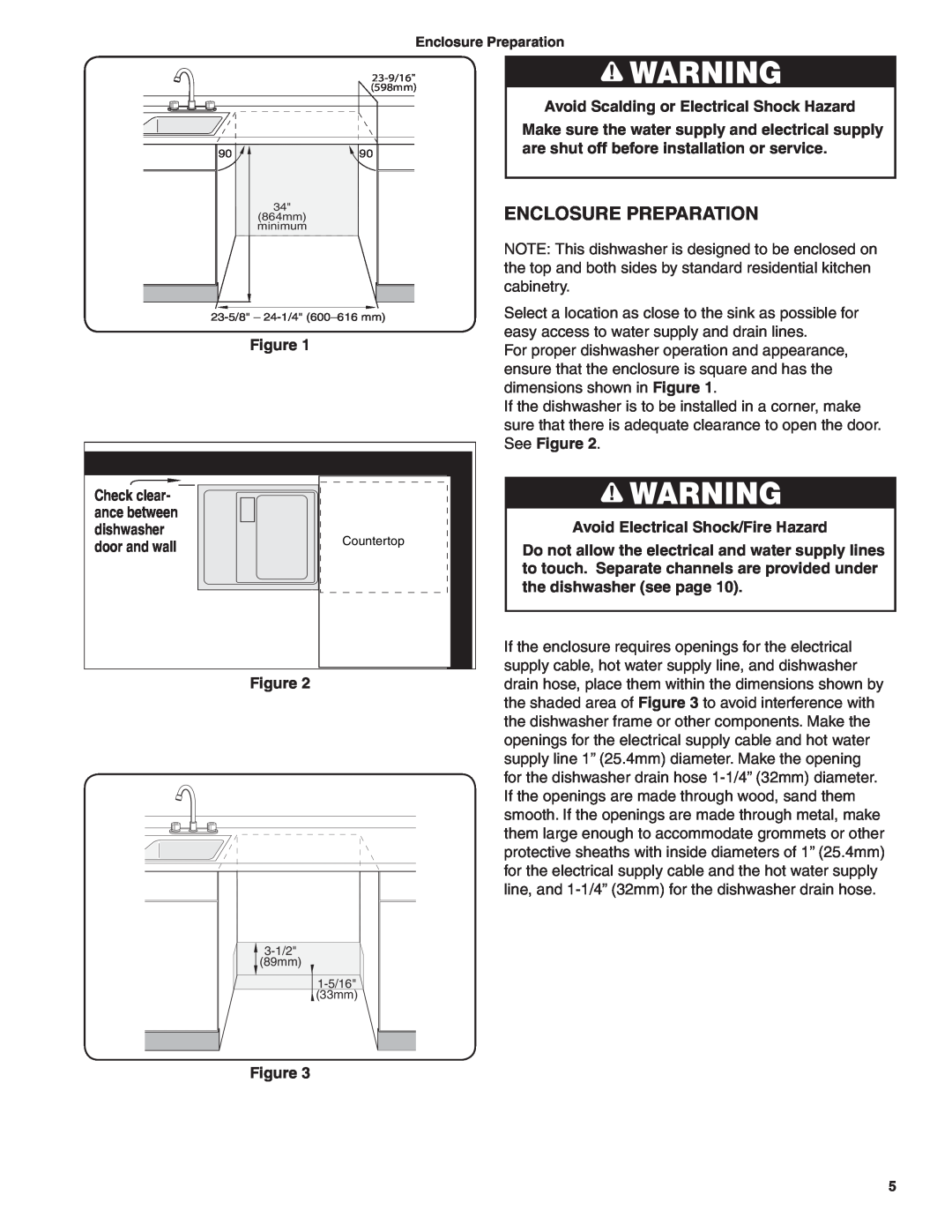 Bosch Appliances BSH Dishwasher important safety instructions Enclosure Preparation 