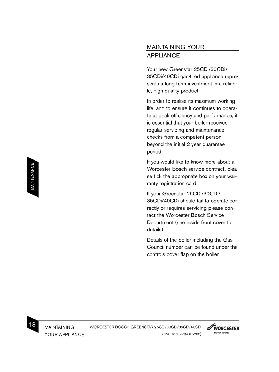 Bosch Appliances C13, C33 manual Maintaining Your Appliance 