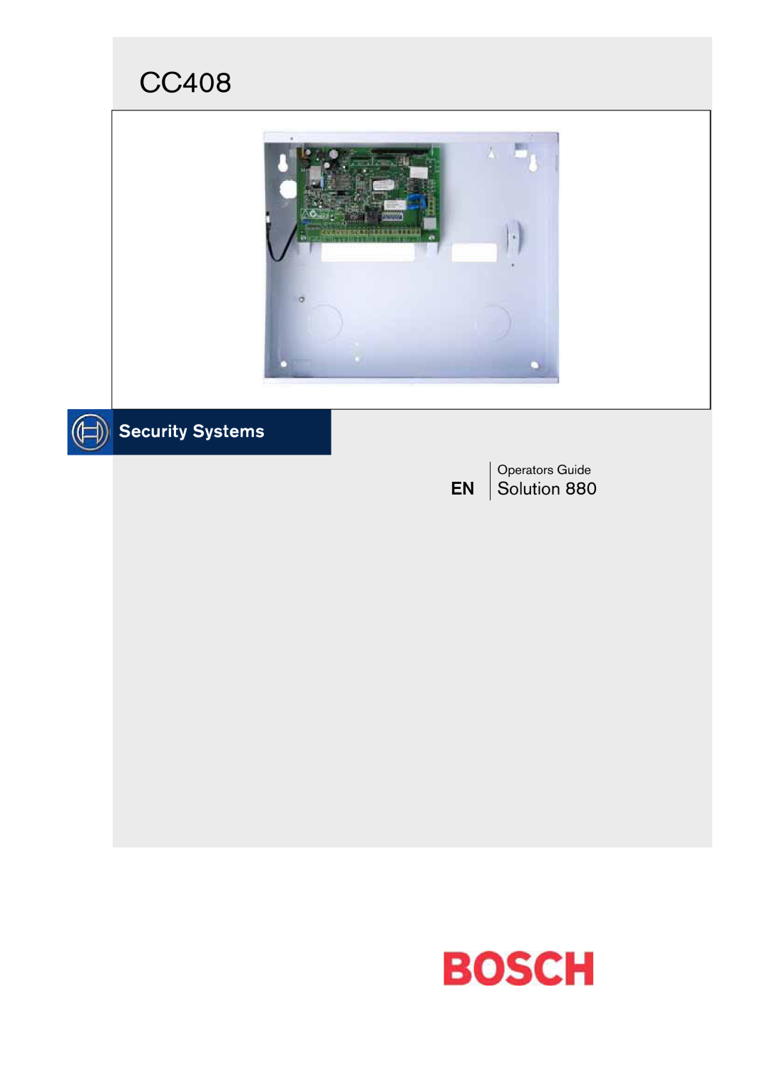 Bosch Appliances CC408 manual Operators Guide, Solution 