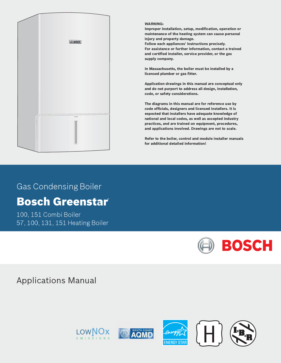 Bosch Appliances 100 Combi Boiler manual Bosch 