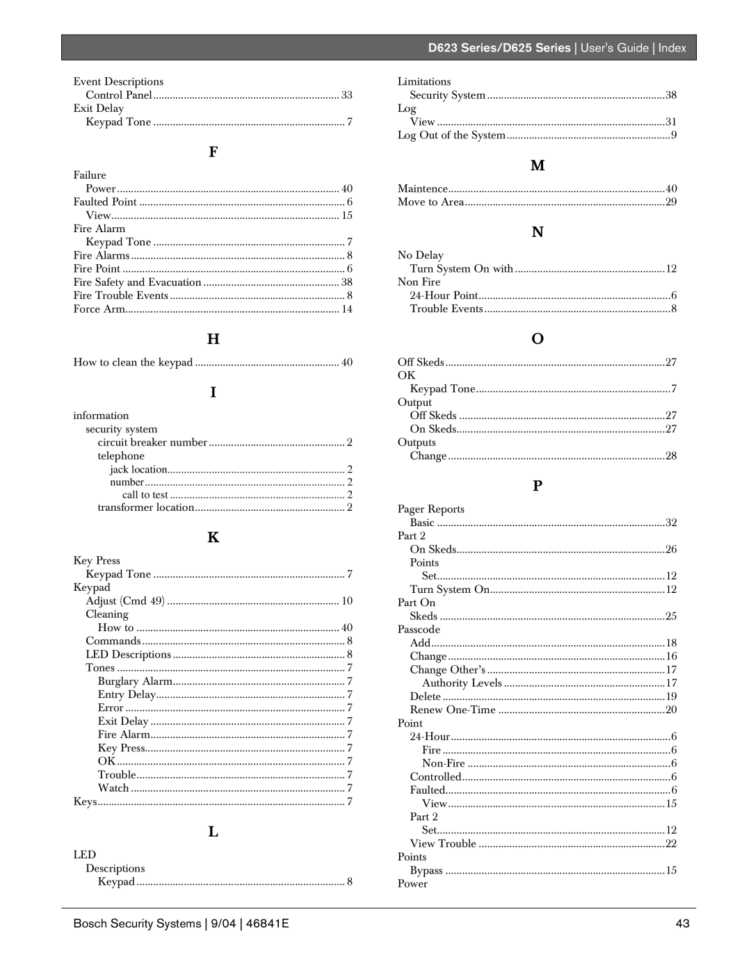 Bosch Appliances D625, D623 manual Led 