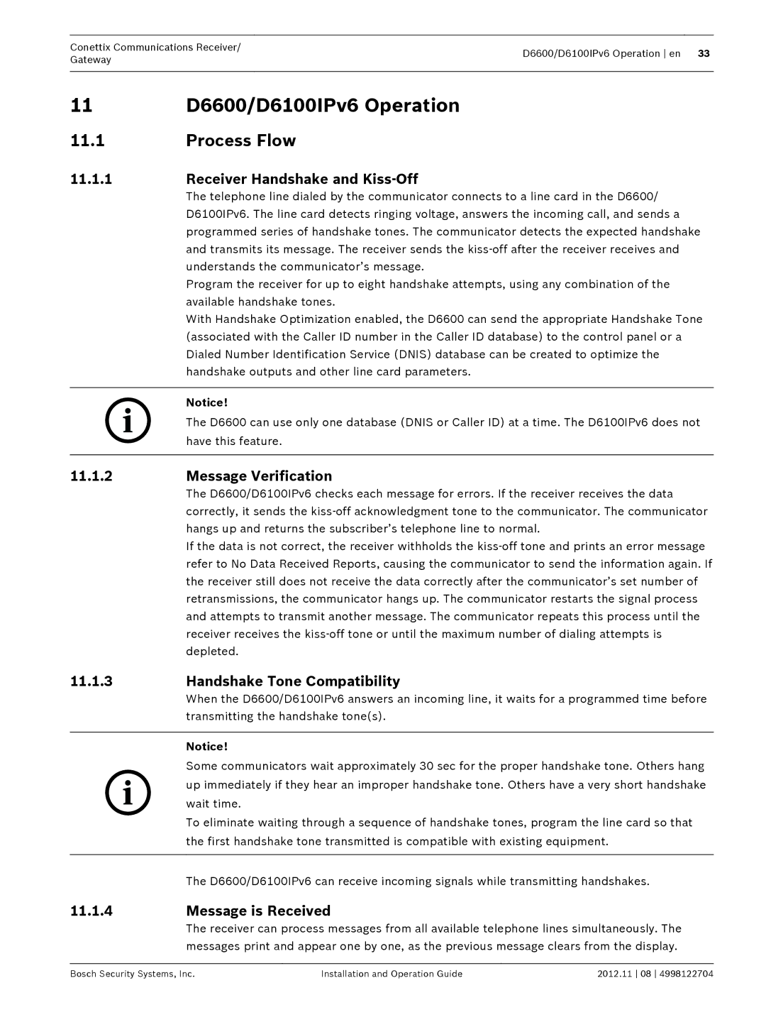 Bosch Appliances installation and operation guide D6600/D6100IPv6 Operation, Process Flow 