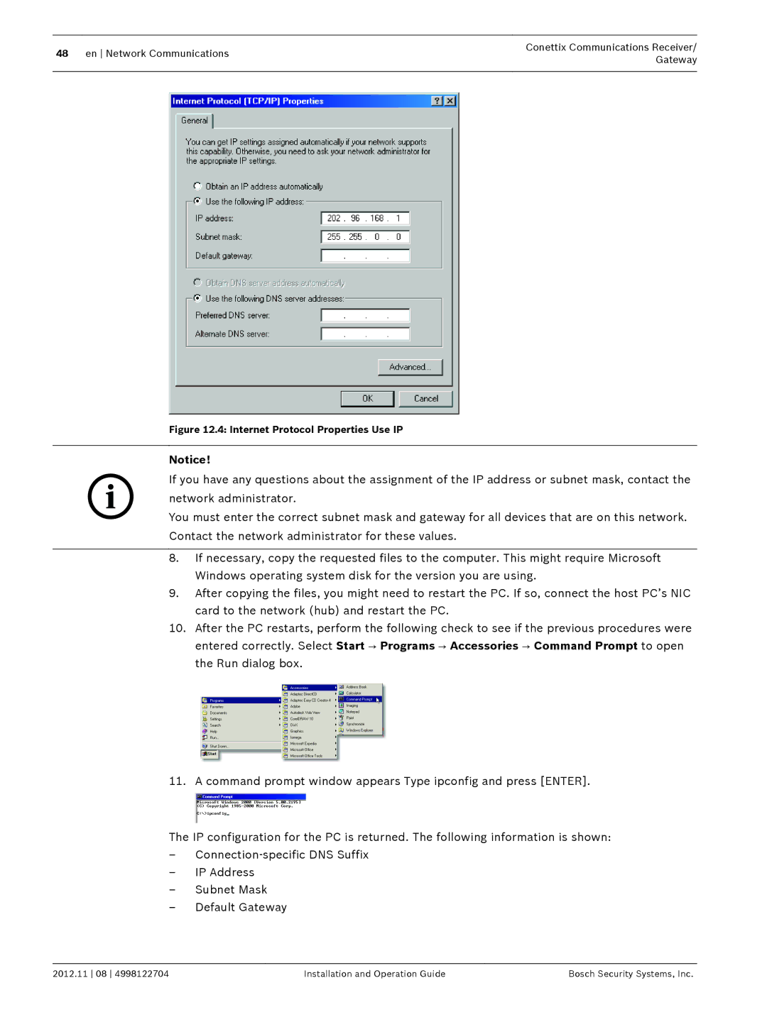 Bosch Appliances D6600 installation and operation guide Network administrator 