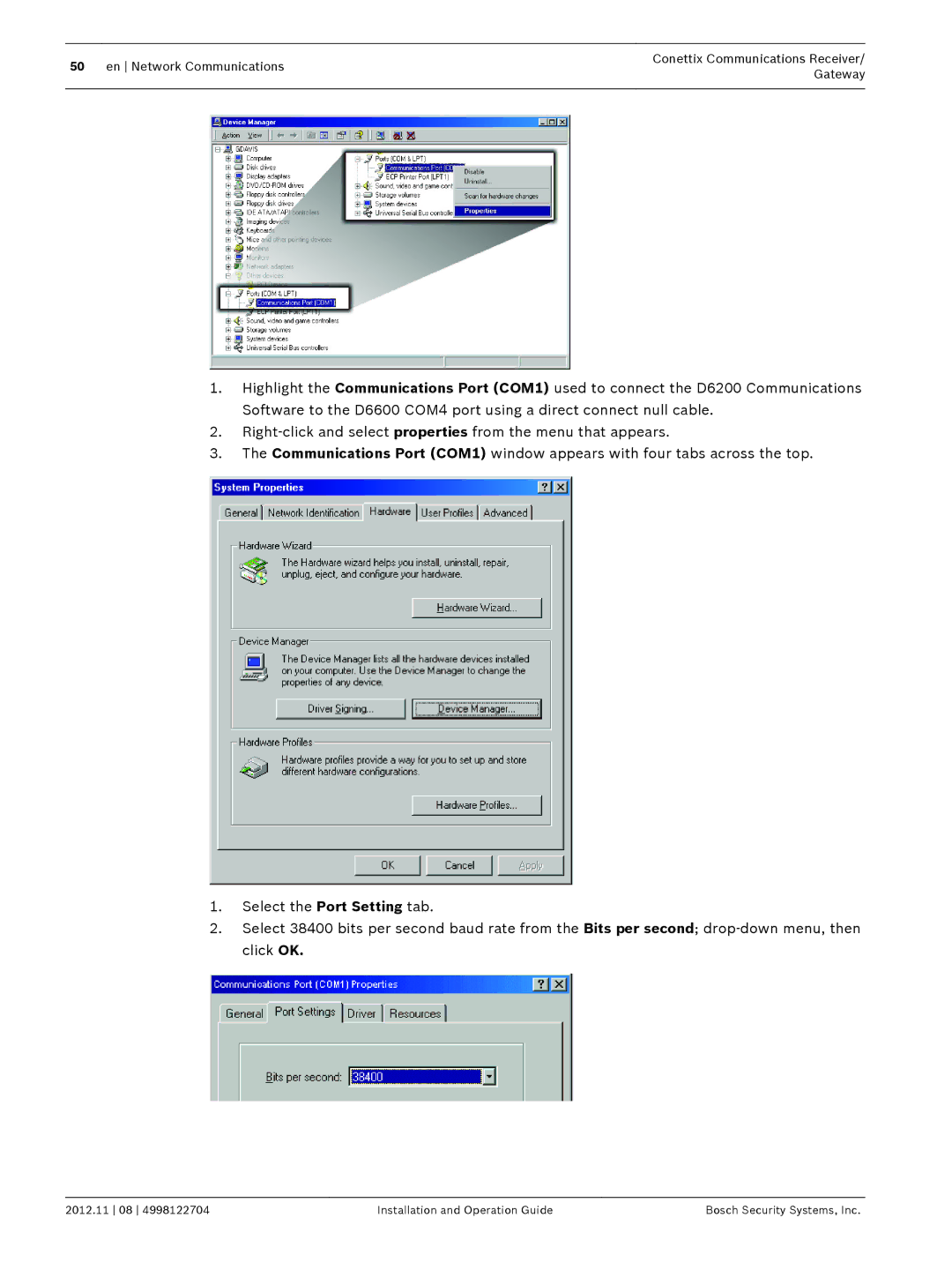 Bosch Appliances D6600 installation and operation guide 