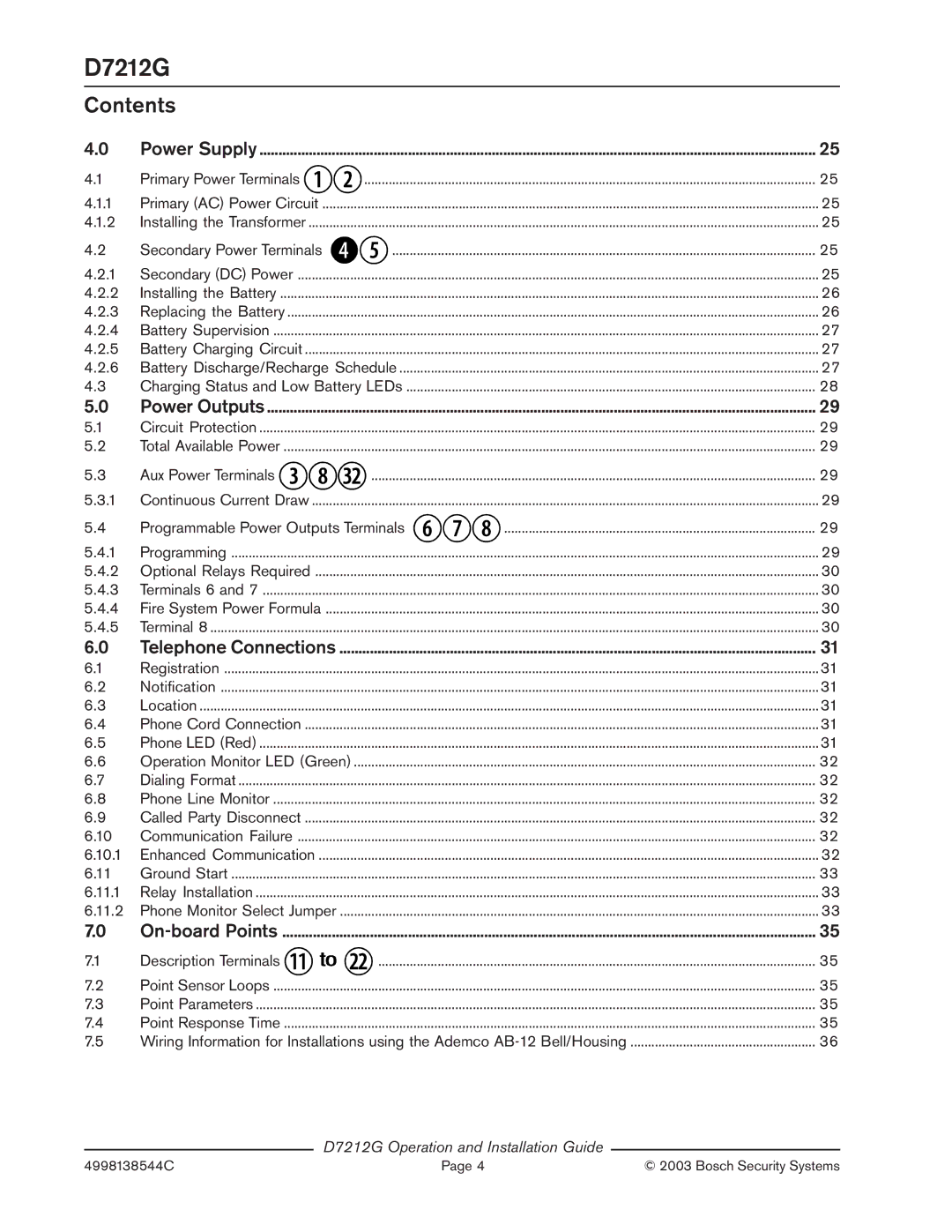 Bosch Appliances D7212G manual 10.1, 11.1, 11.2 