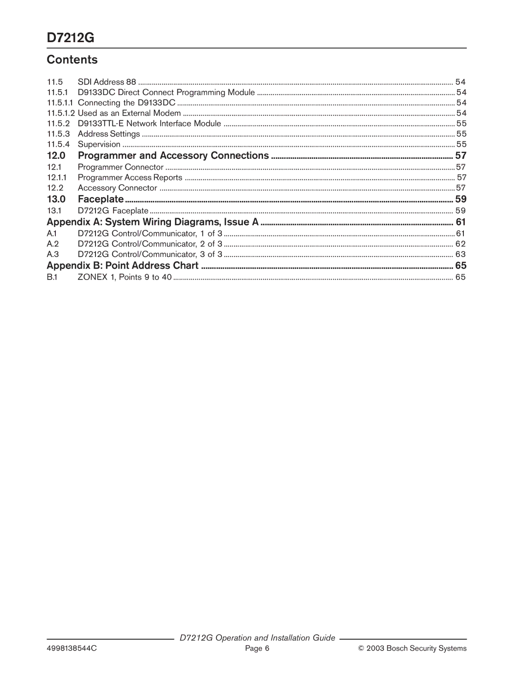 Bosch Appliances D7212G manual 13.0 