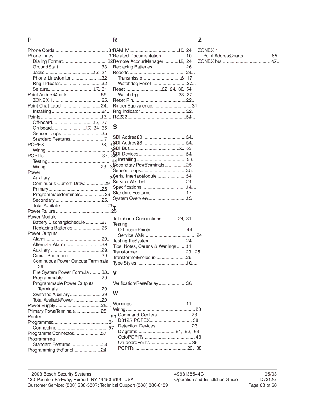 Bosch Appliances D7212G manual Zonex 