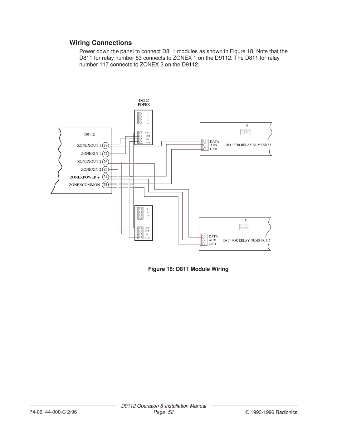 Bosch Appliances D9112 installation manual D811 Module Wiring 