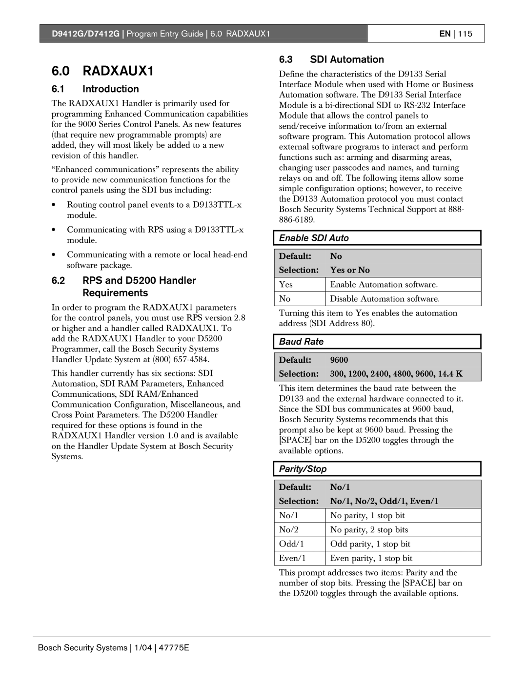 Bosch Appliances D7412G, D9412G manual Introduction, RPS and D5200 Handler Requirements, SDI Automation 