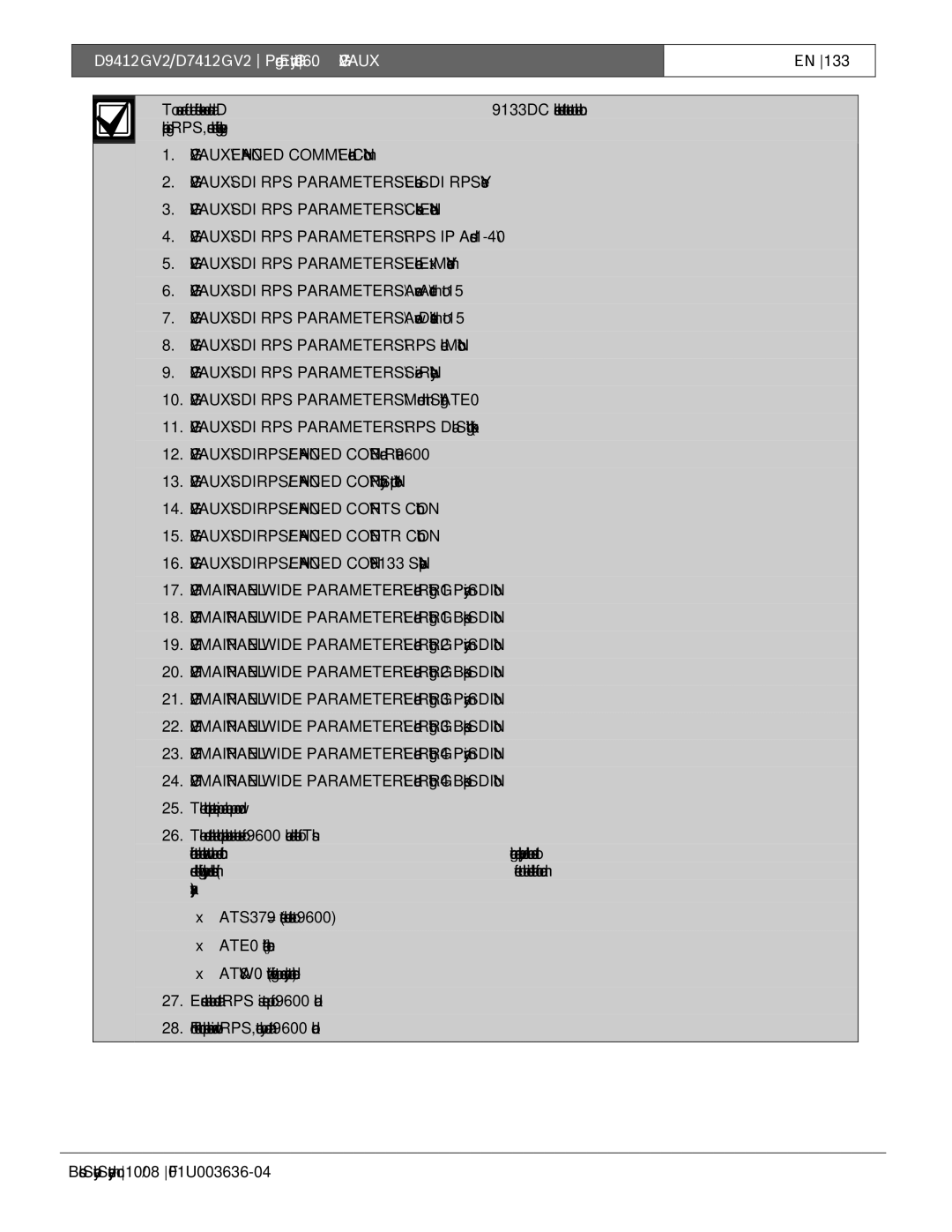 Bosch Appliances manual D9412GV2/D7412GV2 Program Entry Guide 6.0 GV2AUX 