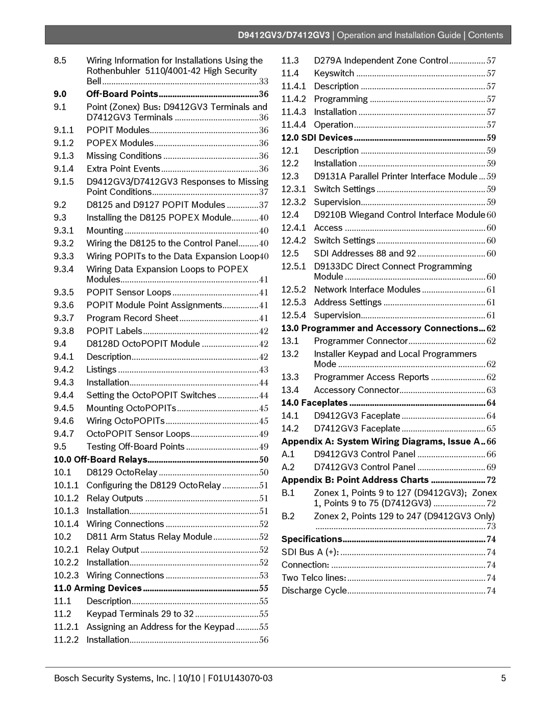 Bosch Appliances D7412GV3, D9412GV3 manual Programmer and Accessory Connections, Appendix a System Wiring Diagrams, Issue a 