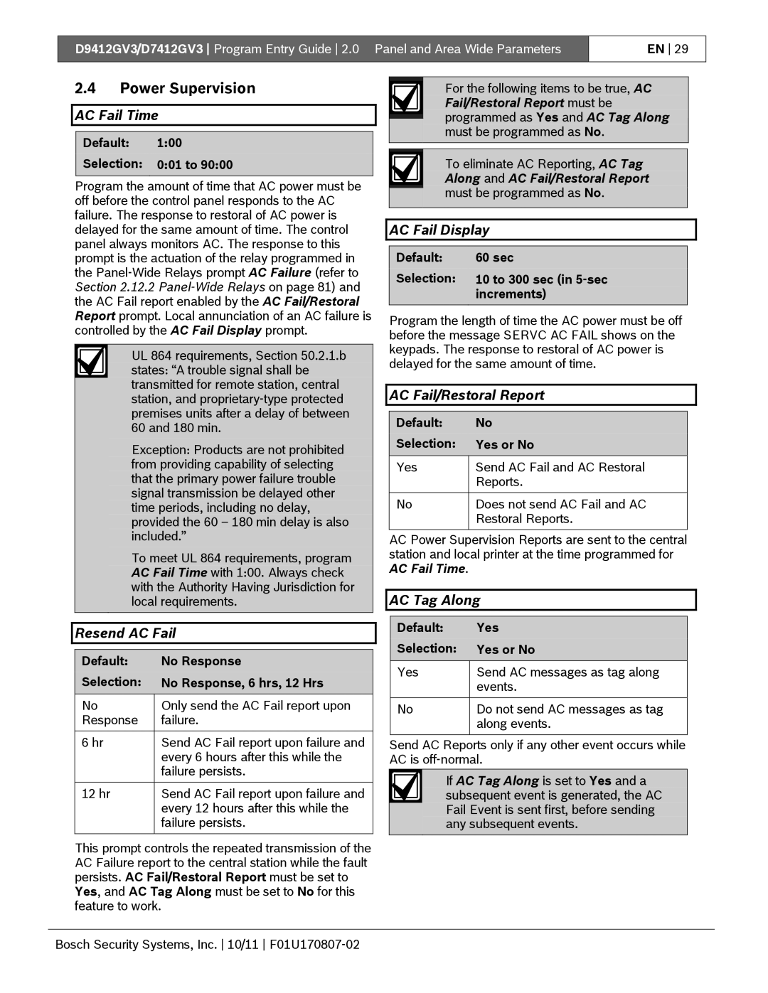 Bosch Appliances D9412GV3 manual Power Supervision 