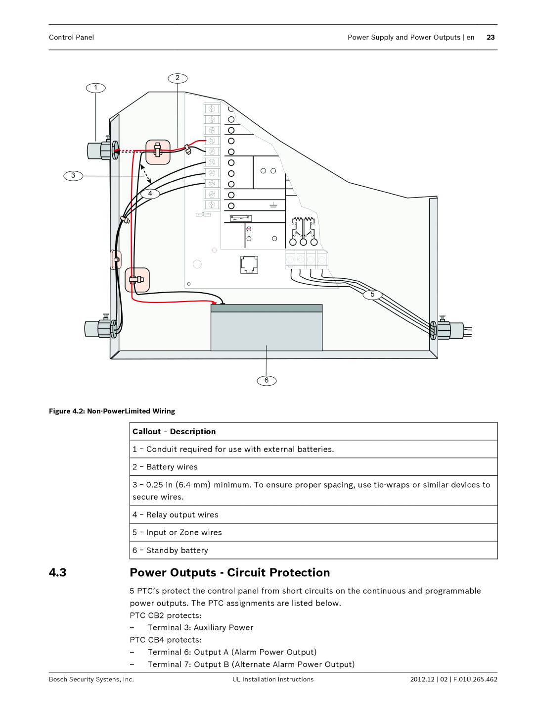 Bosch Appliances D9412GV4 installation instructions Power Outputs - Circuit Protection 