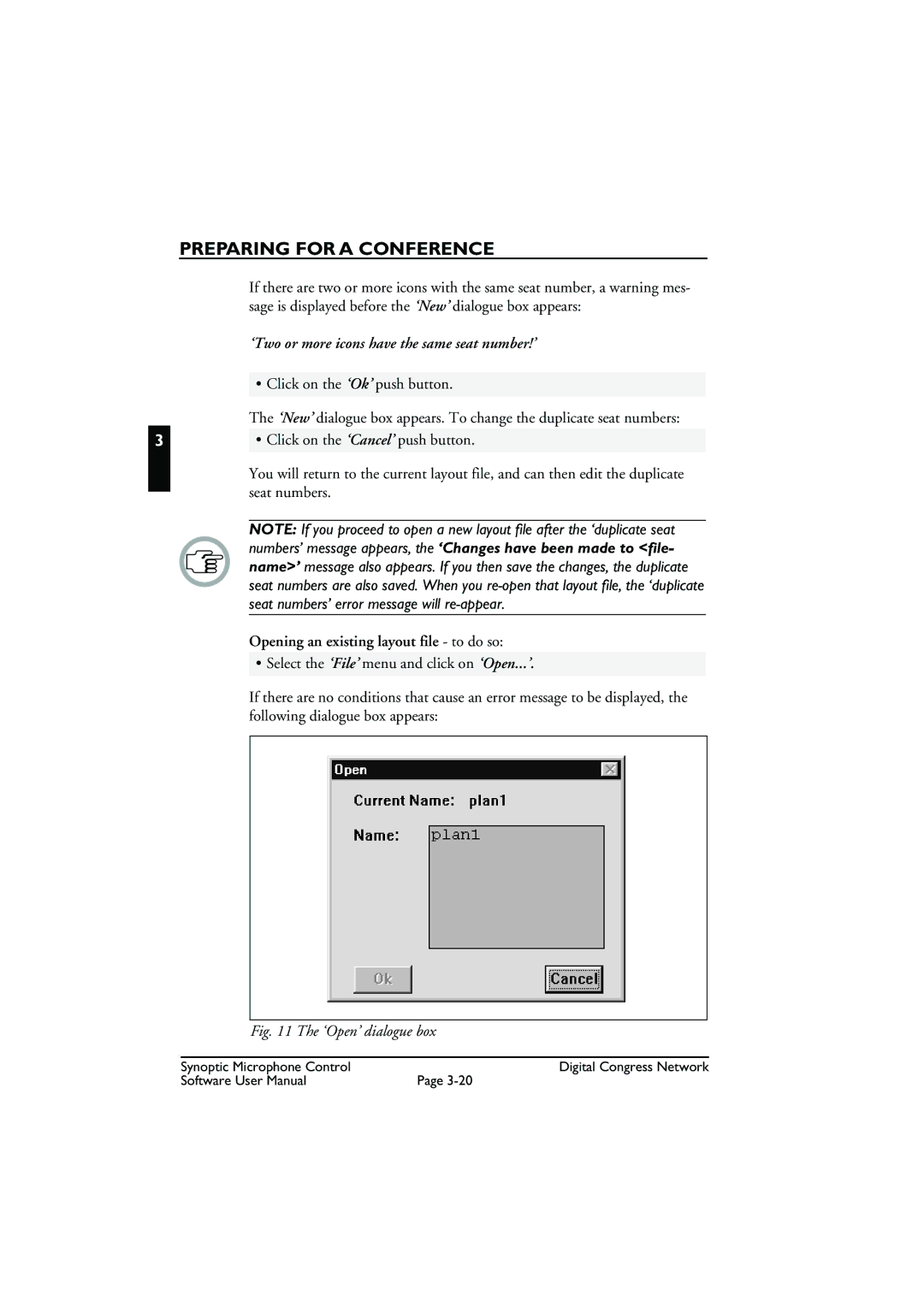 Bosch Appliances DCN Synoptic Microphone Control user manual ‘Two or more icons have the same seat number!’ 