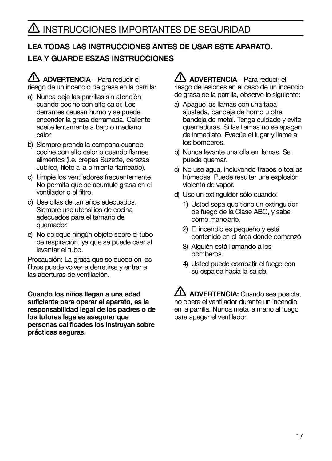 Bosch Appliances DHD Series manual Instrucciones Importantes De Seguridad, Lea Y Guarde Eszas Instrucciones 