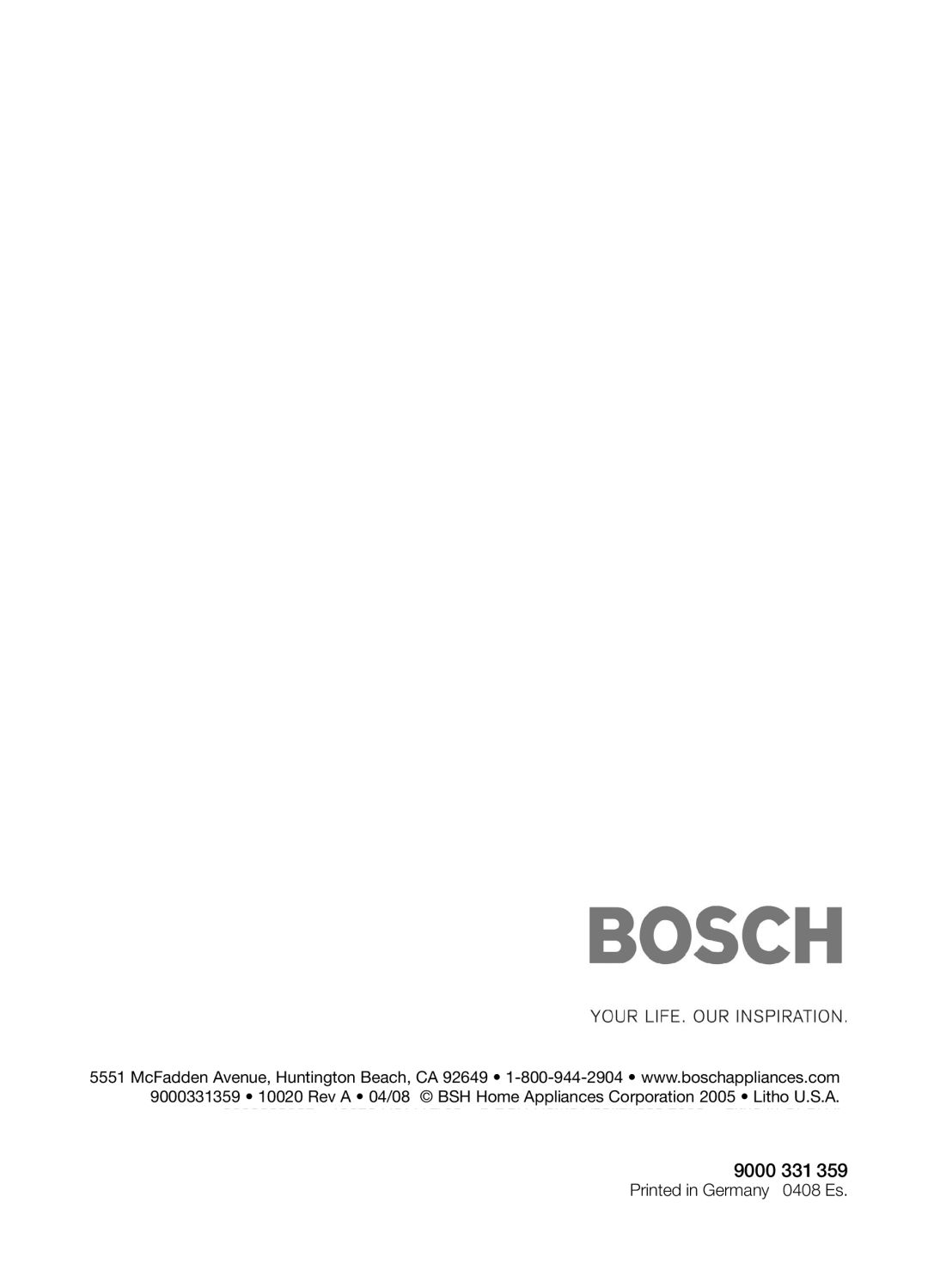 Bosch Appliances DHD Series manual 