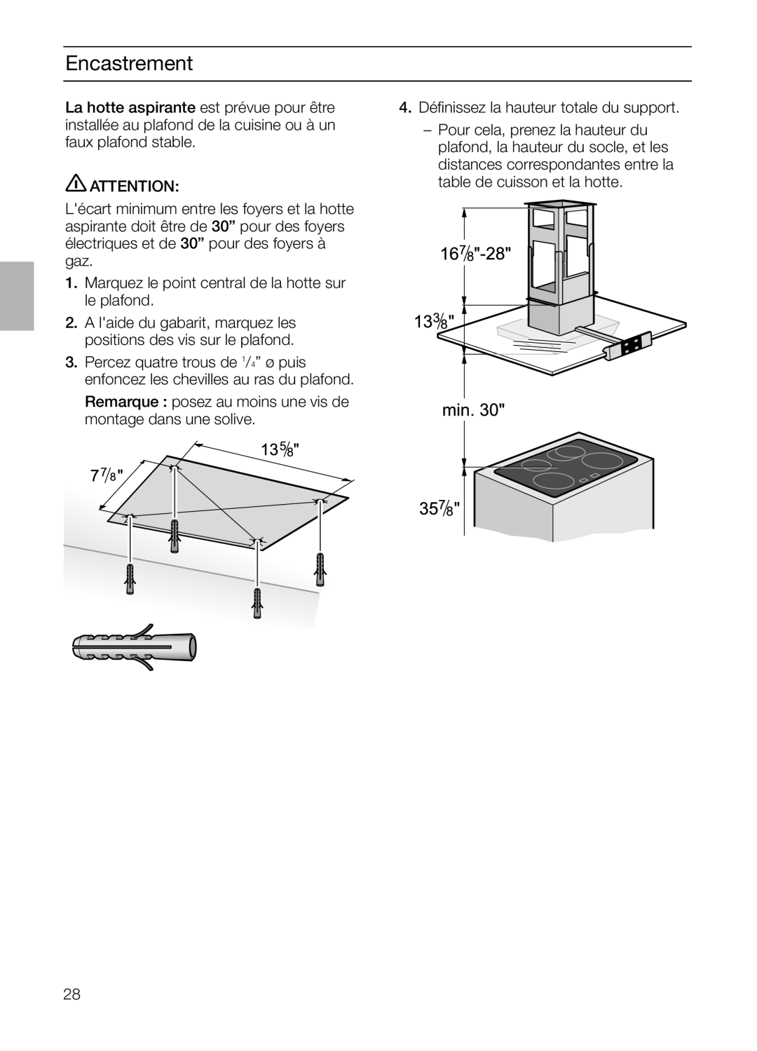 Bosch Appliances DIE 165 R manual Encastrement 