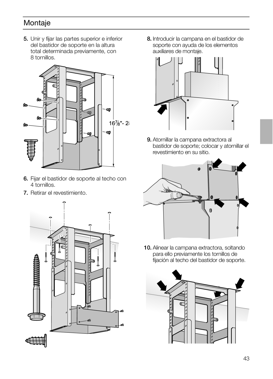 Bosch Appliances DIE 165 R manual Montaje 