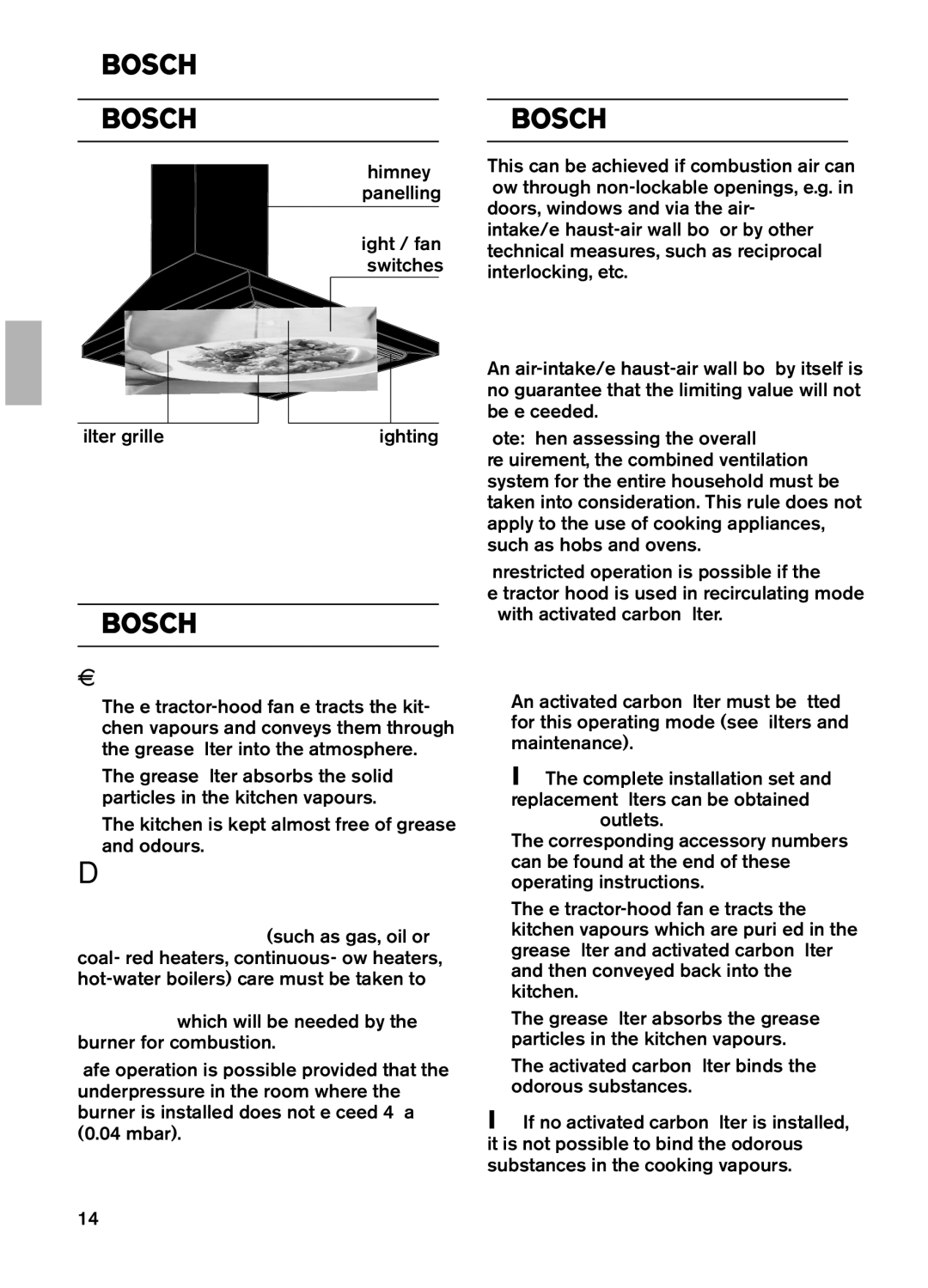 Bosch Appliances DKE 73, DKE 63 Operating Instructions Appliance description, Operating modes, Exhaust-air mode 