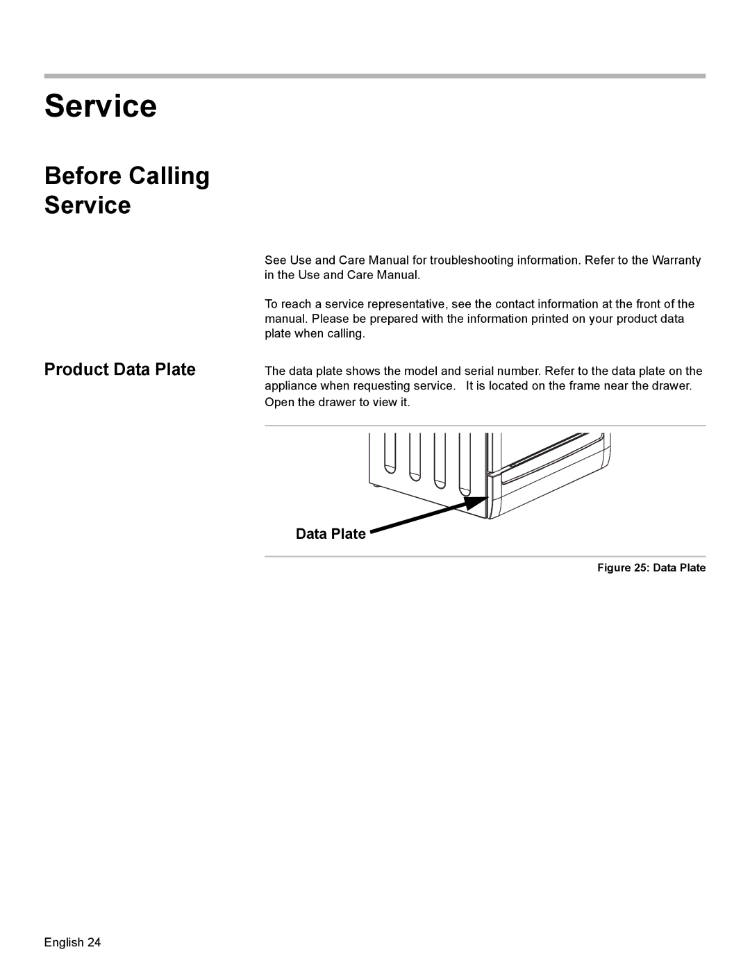 Bosch Appliances Dual-Fuel Slide-In Range installation instructions Service, Product Data Plate 