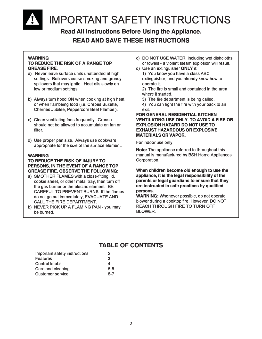 Bosch Appliances DUH30252UC manual Important Safety Instructions, Read All Instructions Before Using the Appliance 