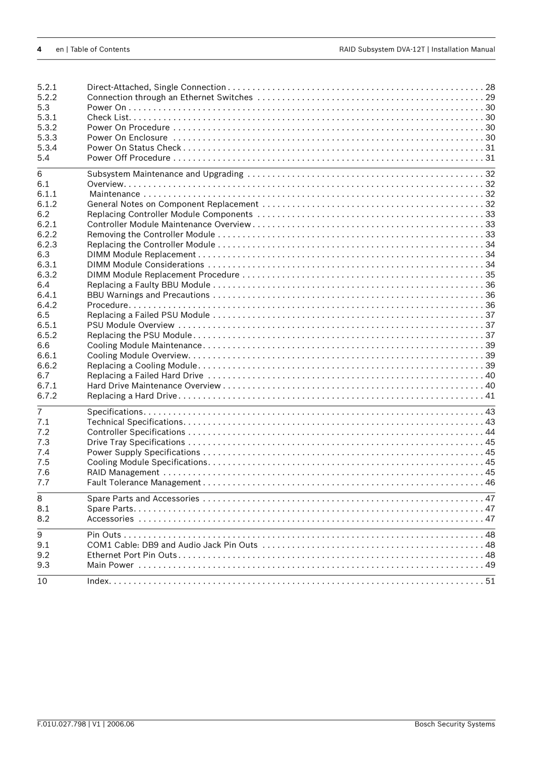 Bosch Appliances DVA-12T installation manual 01U.027.798 V1 Bosch Security Systems 