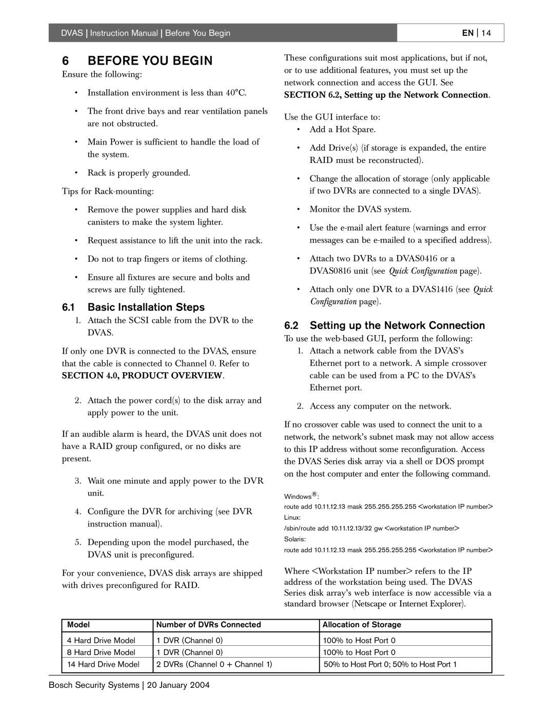 Bosch Appliances DVAS instruction manual Before YOU Begin, Basic Installation Steps, Setting up the Network Connection 