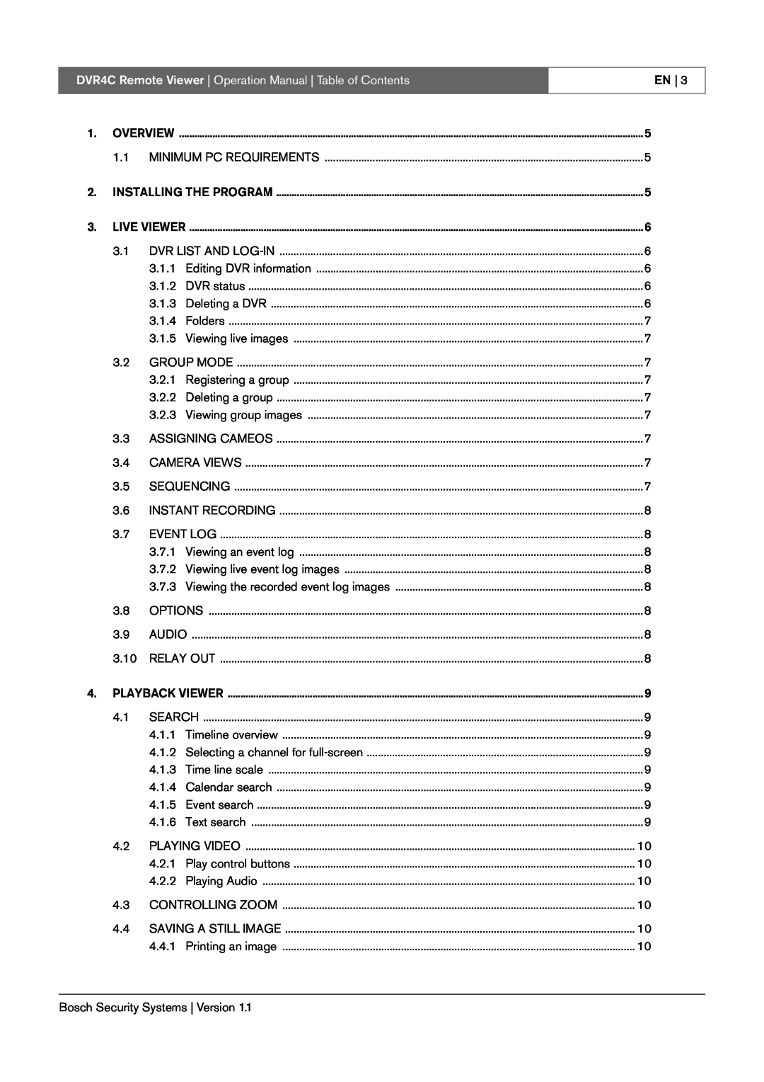 Bosch Appliances DVR4C operation manual En 