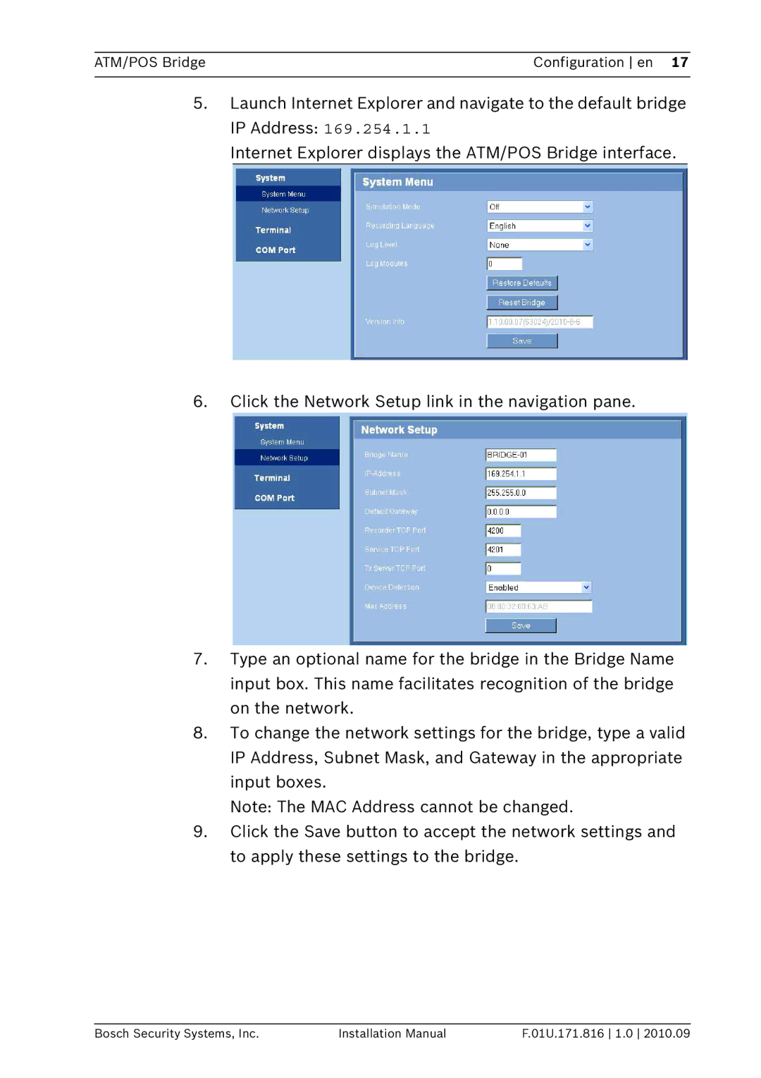 Bosch Appliances DVRXEAP01 installation manual ATM/POS Bridge Configuration en 